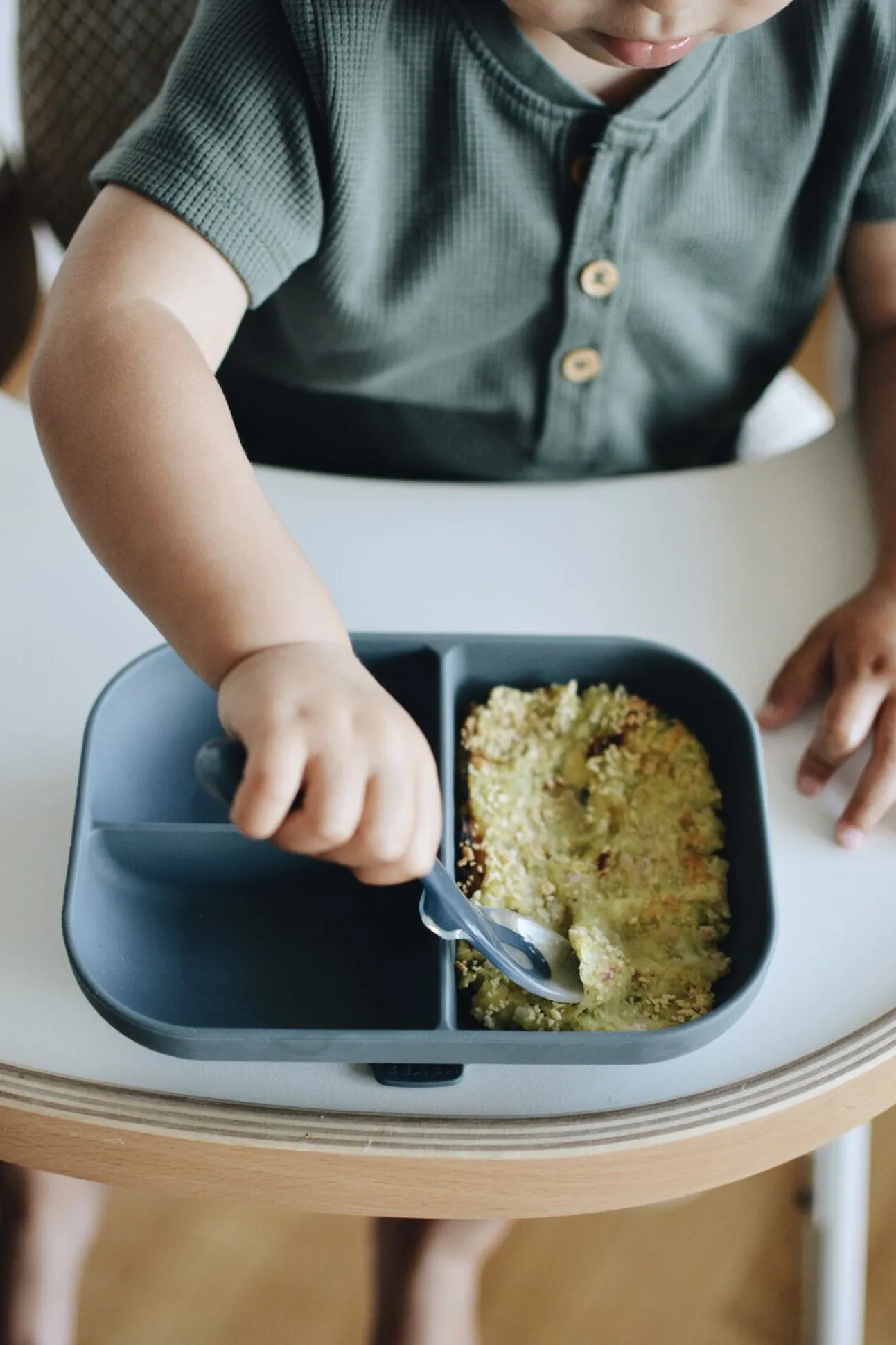 Assiette Compartimentee Silicone Mineral