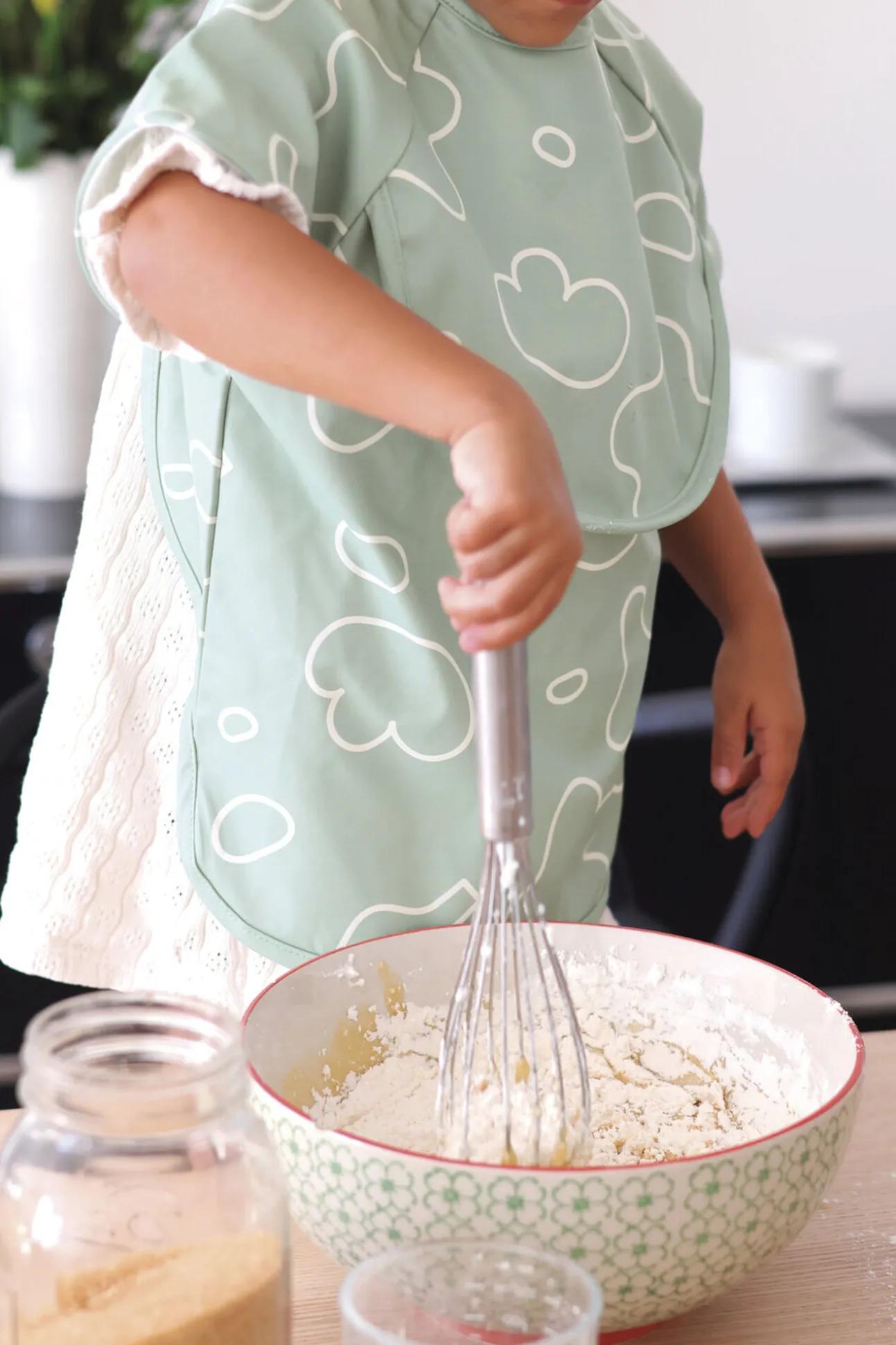 Bavoir A Manches Evolutif 2 En 1 Sage Green