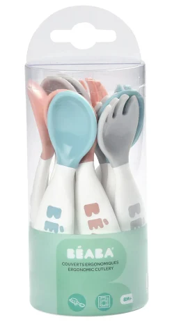 Lot 10 Couverts Ergonomiques 2Eme Age Blue/Pink