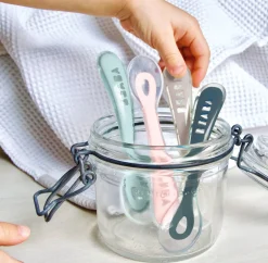 Lot 4 Cuilleres 2Eme Age Silicone Blue