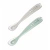 Lot De 2 Cuilleres 1Er Age Silicone Avec Boite De Transport
