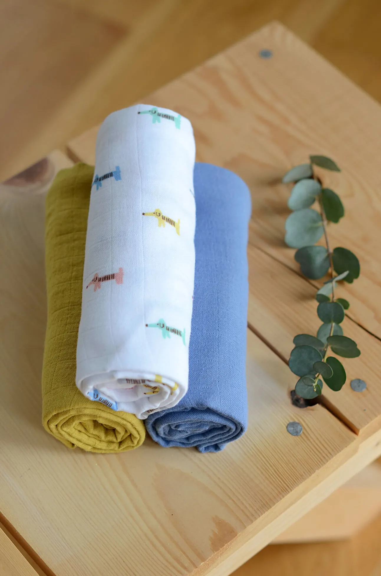 Lot De 3 Langes En Coton Teckel