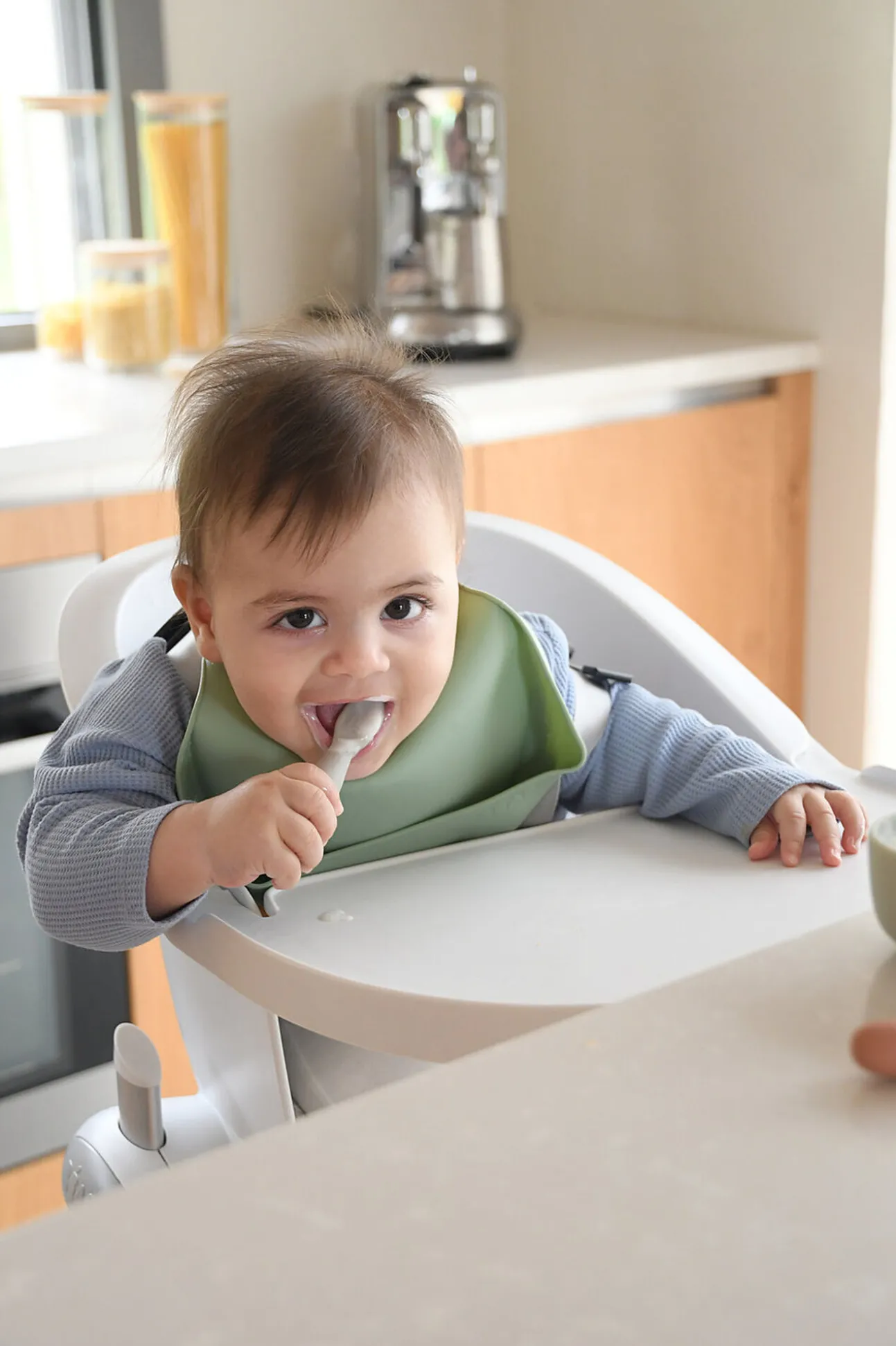 Lot De 2 Pre-Cuillere Silicone Sage Green / Velvet Grey