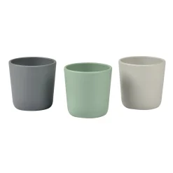 Lot De 3 Verres Silicone Velvet Grey / Sage Green