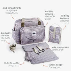 Sac A Langer Geneve Ii Play Print Grey/Coral