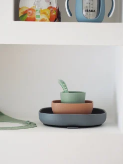 Set Vaisselle Silicone 4 Pieces Mineral